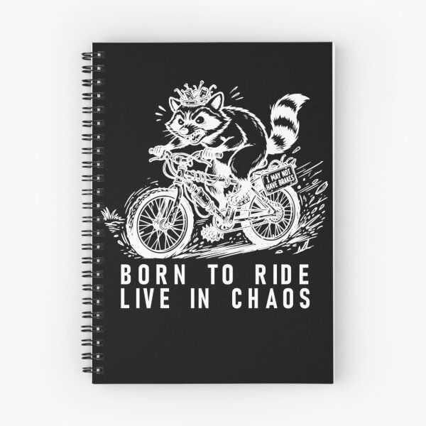 Item preview, Born To Ride Live In Chaos Funny Raccoon Bicycle T-Shirt designed and sold by The Bold Line Studio.