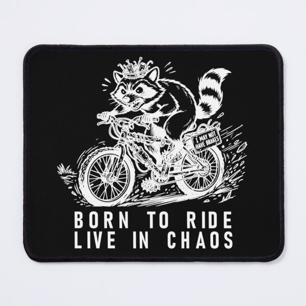 Item preview, Born To Ride Live In Chaos Funny Raccoon Bicycle T-Shirt designed and sold by The Bold Line Studio.
