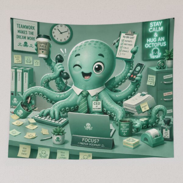Item preview, Seagreen Octopus Office Chaos designed and sold by konkapo00.