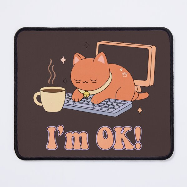 Item preview, I’m OK Cute Working Cat Kawaii Office Graphic Tee designed and sold by Mousy17.