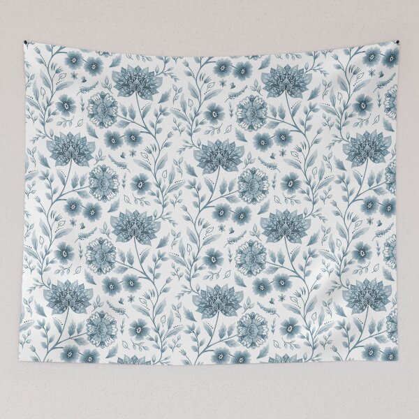 Item preview, Regency Blue Floral Chintz designed and sold by Posy&Pin.