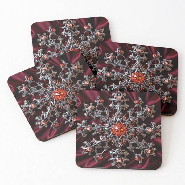 Item preview, Red Silk Snowflake Mandala Design designed and sold by IntelliMindDesigns.