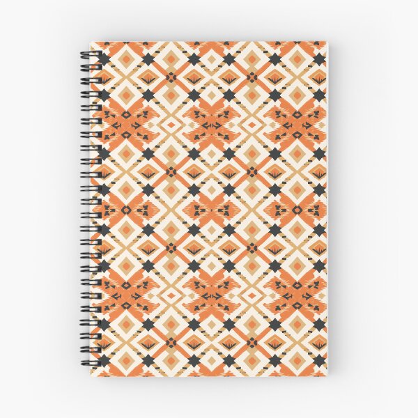 Item preview, African Star and Diamond Pattern — Seamless Maximalist Tribal Print in Orange Black and Cream designed and sold by RachaelSam.