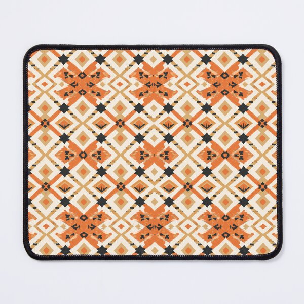 Item preview, African Star and Diamond Pattern — Seamless Maximalist Tribal Print in Orange Black and Cream designed and sold by RachaelSam.