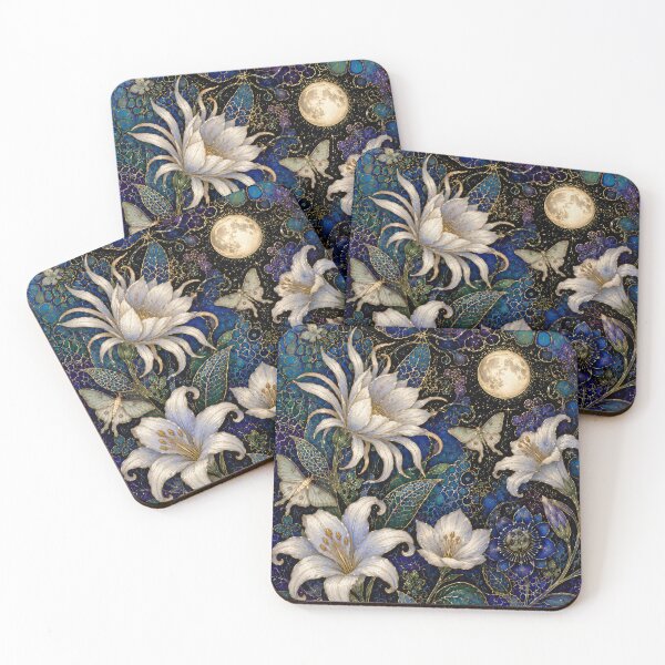 Item preview, Nocturnal Moths and Flowers designed and sold by Stocksom  Art Prints.