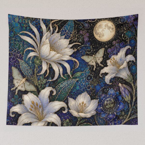 Item preview, Nocturnal Moths and Flowers designed and sold by Stocksom  Art Prints.
