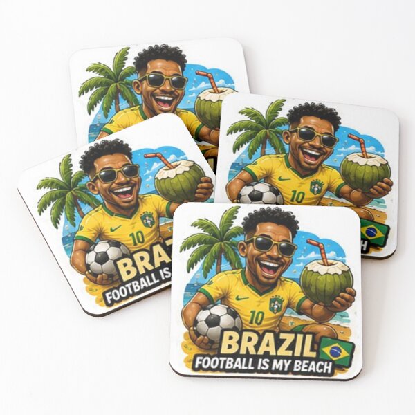 Item preview, Brazil 2026 Cartoon Football Fan Design designed and sold by Pixanova.