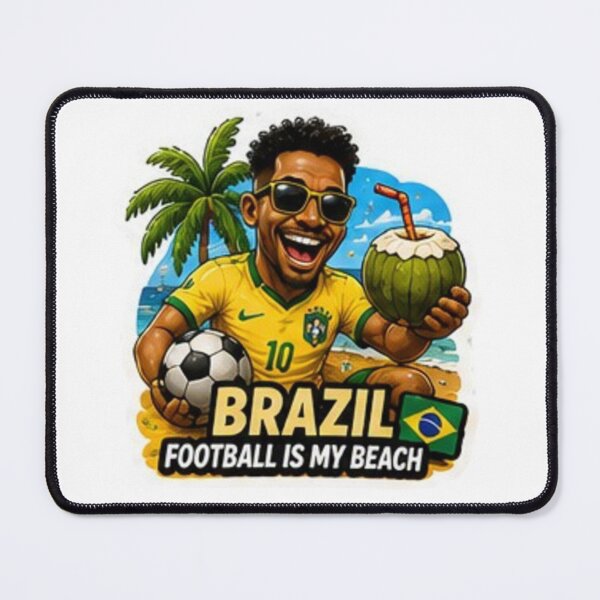 Item preview, Brazil 2026 Cartoon Football Fan Design designed and sold by Pixanova.