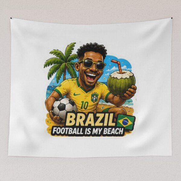 Item preview, Brazil 2026 Cartoon Football Fan Design designed and sold by Pixanova.