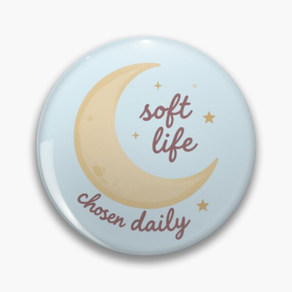 Item preview, Soft Life Chosen Daily – Cozy Minimalist Lunar Typography Art designed and sold by CosmicQuietLab.