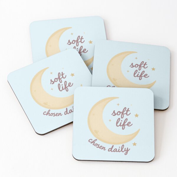 Item preview, Soft Life Chosen Daily – Cozy Minimalist Lunar Typography Art designed and sold by CosmicQuietStudio.