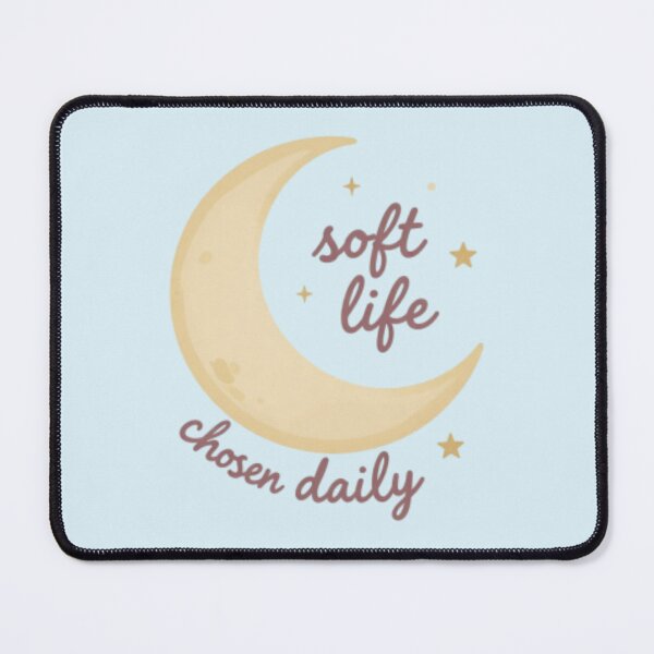 Item preview, Soft Life Chosen Daily – Cozy Minimalist Lunar Typography Art designed and sold by CosmicQuietLab.