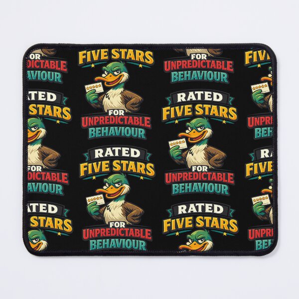 Item preview, Rated Five Stars For Unpredictable Behaviour Funny Duck Design designed and sold by TeeTimeTreasure.