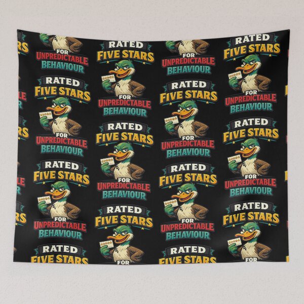 Item preview, Rated Five Stars For Unpredictable Behaviour Funny Duck Design designed and sold by TeeTimeTreasure.