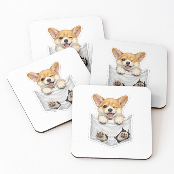 Item preview, Cute Winking Corgi Pocket Puppy Funny Dog Lover Gift designed and sold by PoojaArtLab.