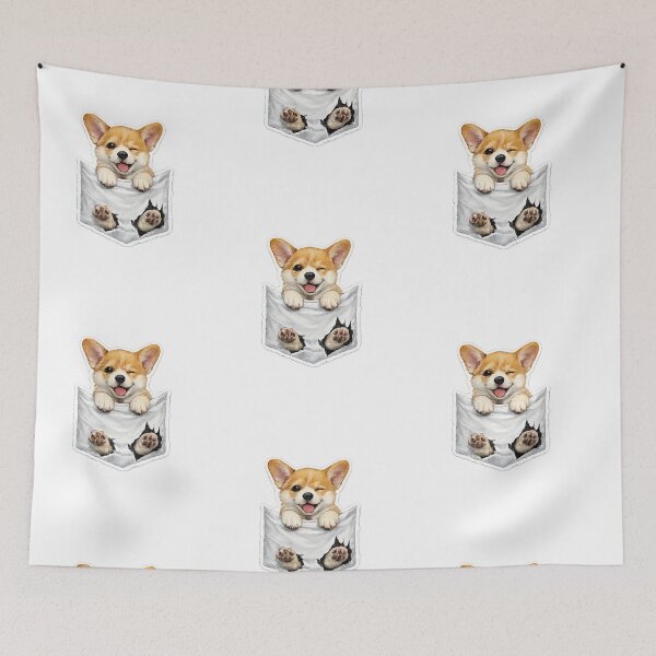 Item preview, Cute Winking Corgi Pocket Puppy Funny Dog Lover Gift designed and sold by PoojaArtLab.