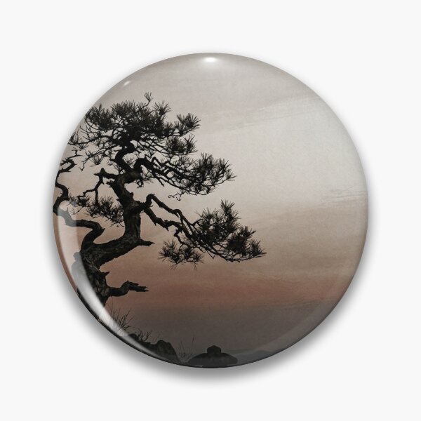 Item preview, Pine Silhouette at Dusk | Japanese Wabi-Sabi Art | Zen Minimalist Print designed and sold by KUZU-NOHA.