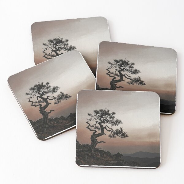 Item preview, Pine Silhouette at Dusk | Japanese Wabi-Sabi Art | Zen Minimalist Print designed and sold by KUZU-NOHA.