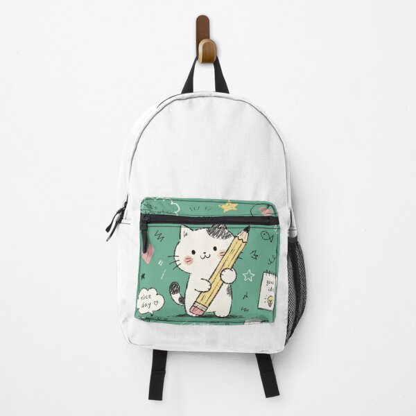 Item preview, Cute Hand Drawn Doodle Cat on Seagreen Background designed and sold by konkapo00.