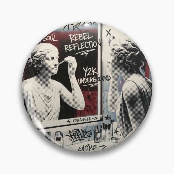 Item preview, Y2K Graffiti Statue Mirror Collage – Urban Fashion Art Print designed and sold by DEVLUSH.