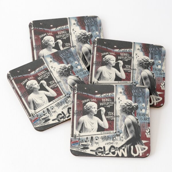 Item preview, Y2K Graffiti Statue Mirror Collage – Urban Fashion Art Print designed and sold by DEVLUSH.