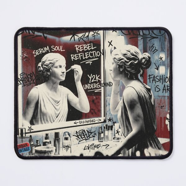 Item preview, Y2K Graffiti Statue Mirror Collage – Urban Fashion Art Print designed and sold by DEVLUSH.