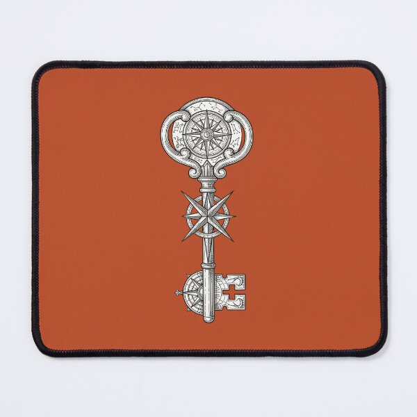 Item preview, Celestial Compass Key – Vintage Occult Navigation Illustration designed and sold by curushop.