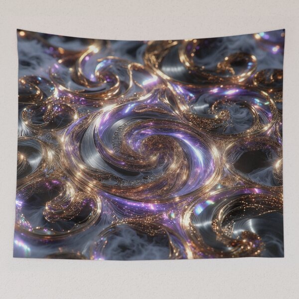 Item preview, Purple Gold Blue Marbled Abstract designed and sold by IntelliMindDesigns.