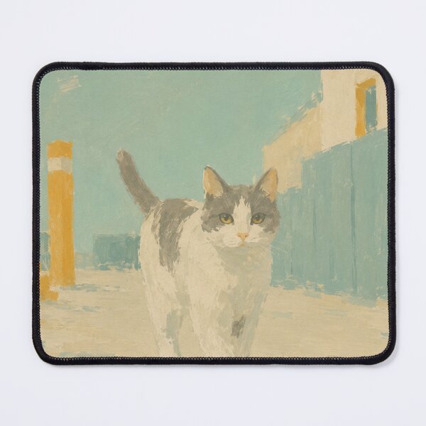Item preview, Street Cat Impressionist Oil Painting Sunlit Poster designed and sold by bosamji.