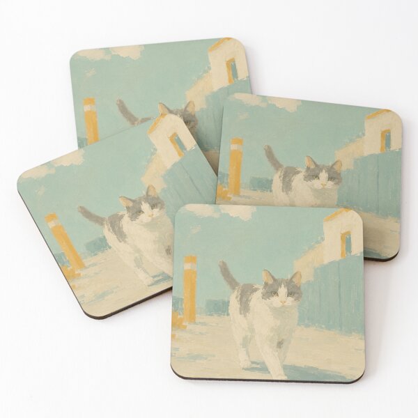 Item preview, Street Cat Impressionist Oil Painting Sunlit Poster designed and sold by bosamji.