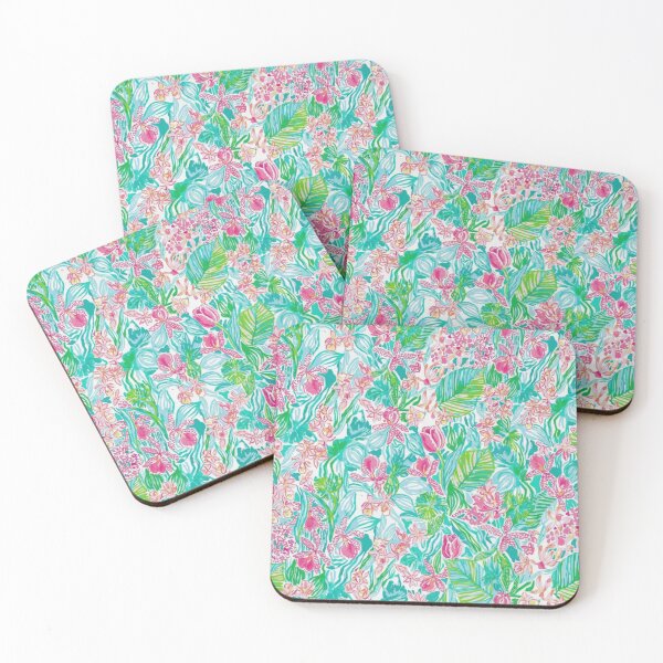 Item preview,  Refined Tropical Flower Watercolor Pattern | Botanical Print |  Pink Teal Green Maximalist Design designed and sold by Desolaa_Arts.