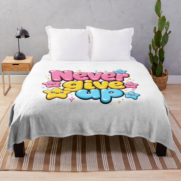 Item preview, Kawaii Never Give Up Motivation | Y2K Bubble Letter Nostalgic Aesthetic designed and sold by Dulxoz.