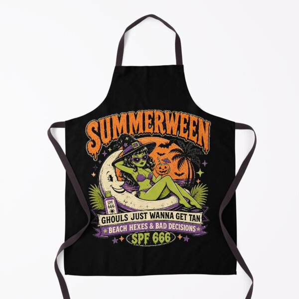 Item preview, Summerween Spooky Beach Witch SPF 666 Halloween Vacation Tee designed and sold by POD DYNASTY.