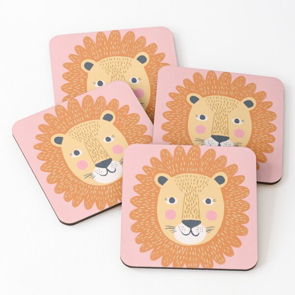 Item preview, Pink Whimsical Lion Illustration – Cute Animal Nursery designed and sold by Studio Remier.