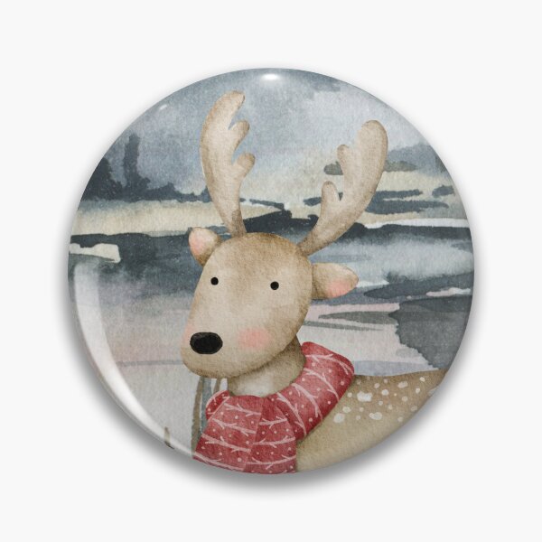 Item preview, Deer in a winter forest with Christmas garland designed and sold by PureHopeStudio.