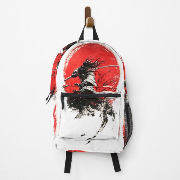 Item preview, Crimson Moon Samurai Warrior | Japanese Katana Ink Brush Art designed and sold by Dyan4.