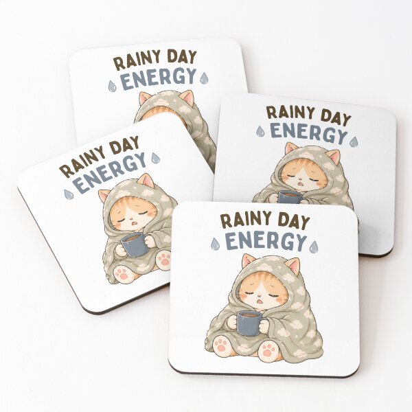 Item preview, Rainy Day Energy Cat | Cute Kawaii Aesthetic | Lazy Cozy Mood Design designed and sold by The Mood Index.