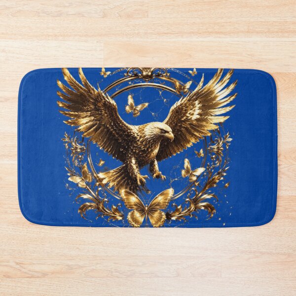 Item preview, Golden Eagle Royal Blue Luxury Ornamental Design designed and sold by Rawafi Art Studio.