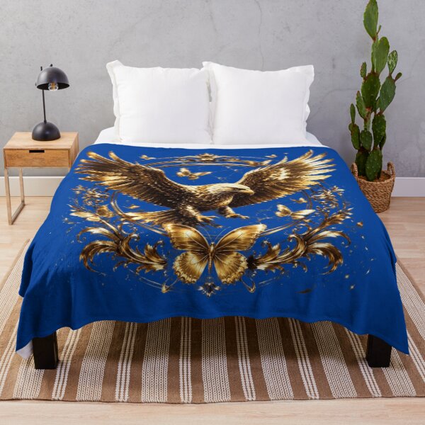 Item preview, Golden Eagle Royal Blue Luxury Ornamental Design designed and sold by Rawafi Art Studio.