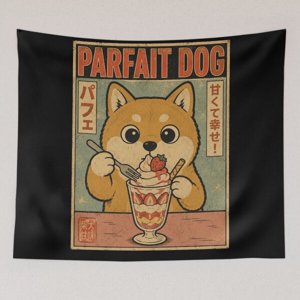 Item preview, Retro Shiba Inu Parfait Japanese Vintage Advertisement designed and sold by bosamji.