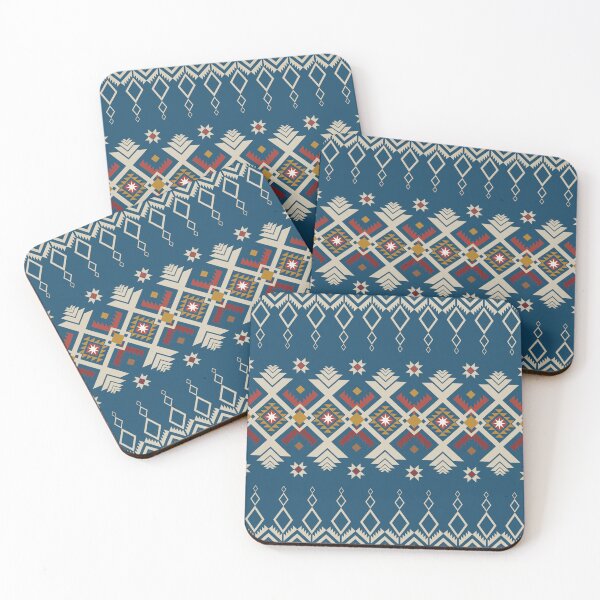 Item preview, Ethnic Aztec Geometric Seamless Pattern Teal Blue Native Tribal Folk designed and sold by PSA2543.