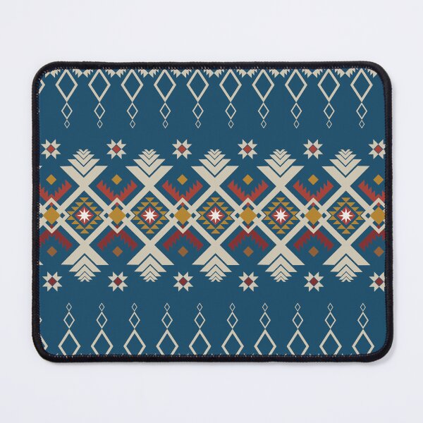 Item preview, Ethnic Aztec Geometric Seamless Pattern Teal Blue Native Tribal Folk designed and sold by PSA2543.