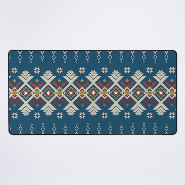 Item preview, Ethnic Aztec Geometric Seamless Pattern Teal Blue Native Tribal Folk designed and sold by PSA2543.