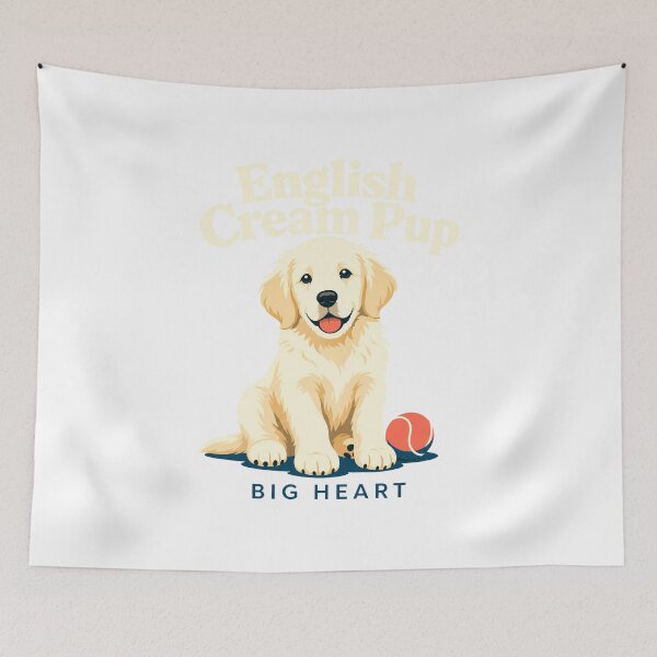 Item preview, English Cream Golden Retriever Pup Big Heart designed and sold by pirminio.