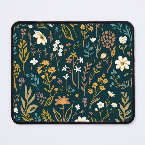 Item preview, Vintage Wildflower Garden on Dark Teal designed and sold by NuvoraNest.