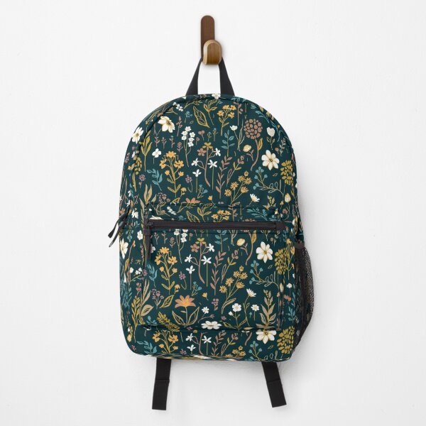 Item preview, Vintage Wildflower Garden on Dark Teal designed and sold by NuvoraNest.