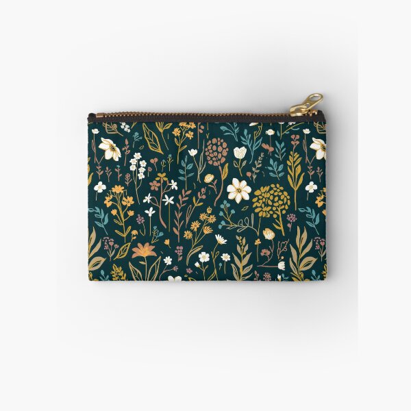 Item preview, Vintage Wildflower Garden on Dark Teal designed and sold by NuvoraNest.