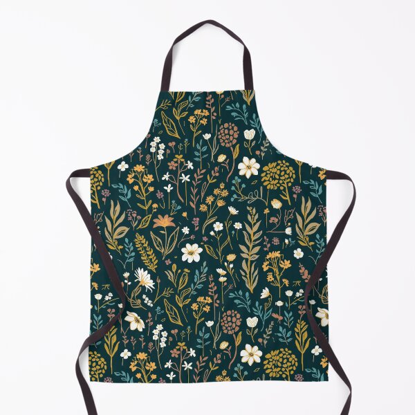 Item preview, Vintage Wildflower Garden on Dark Teal designed and sold by NuvoraNest.