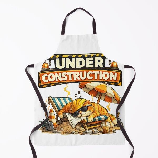 Item preview, Lazy Construction Cat – Funny Under Construction Sign T-Shirt designed and sold by @SHINTOSARTSTORE.