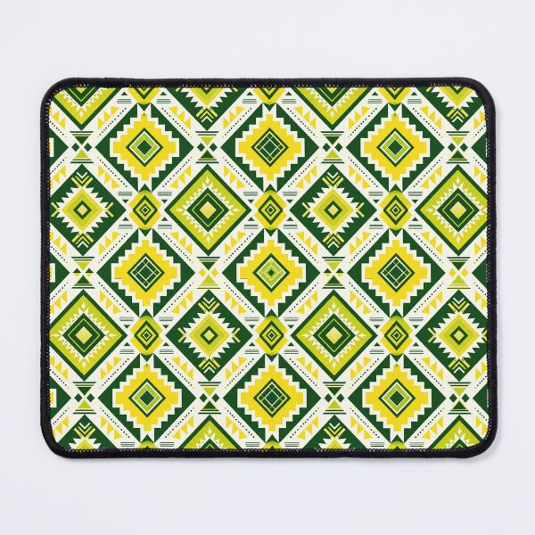 Item preview, African Geometric Pattern — Seamless Tribal Diamond Print in Yellow and Forest Green designed and sold by RachaelSam.